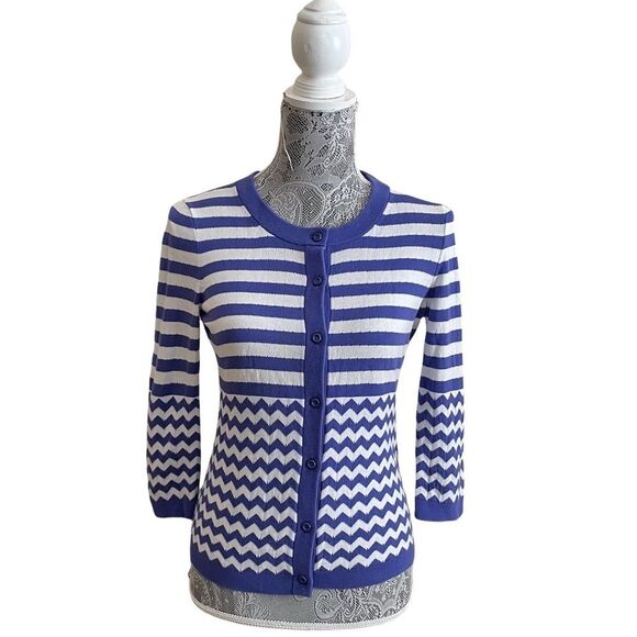 KATE Spade New York Shirley Sweater Striped Cardigan Size Small - Picture 1 of 7
